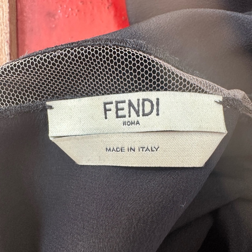 Fendi silk black top size 8 - Picture 8 of 9